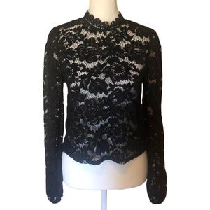 Lace high-neck top